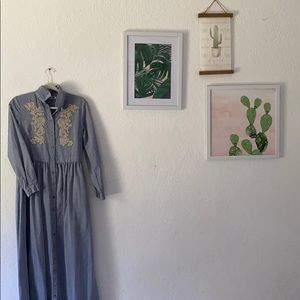 Button down long sleeve maxi dress